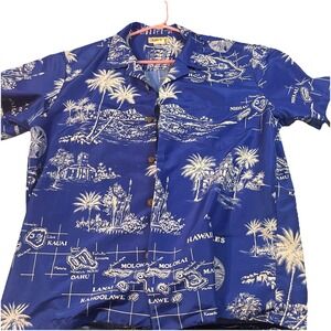 koko head hawaiian shirt Men's Large‎ Short Sleeve Blue EUC